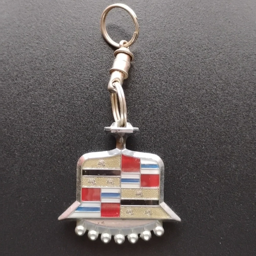 Cadillac Crest Hood Ornament Keychain Vintage